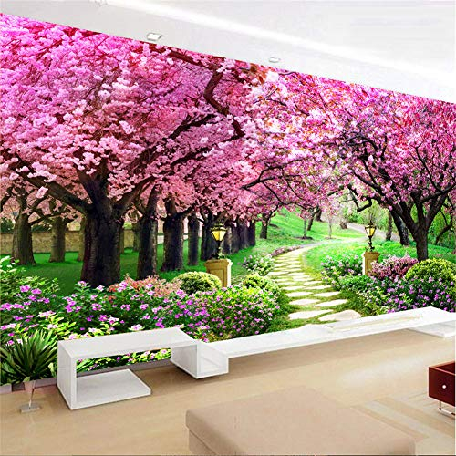 Martin Kench 5D Diamond Painting, Kirschbaum Kirschblüte Landschaft, Full Bohrer Diamant Set Zeichnung Großer DIY Stickerei Wohnung Dekoration (120 x 50 cm)