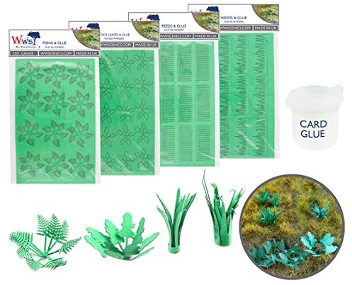 War World Scenics Mischpackung aus Lasergeschnittene Karte mit Kleber - 00/H0 Maßstab Modellbau Modellbahn Diorama Landschaft Laub Geländebau Modell Landschaftsbau