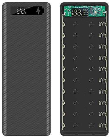 Sweo LCD Display, DIY 10x18650 Akku Hülle Power Bank Shell Ladegerät Externe Box Zubehör Powerbank Schutz