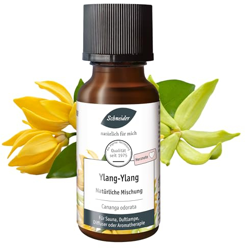 Saunabedarf Schneider Ylang-Ylang-Öl – ätherische Ölmischung naturrein – 20 ml Inhalt – wohltuender Lufterfrischer