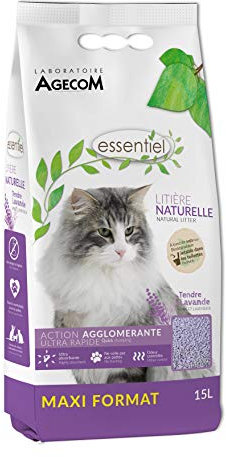 Agecom Litière végétale soja Essentiel à la Lavande 15 L