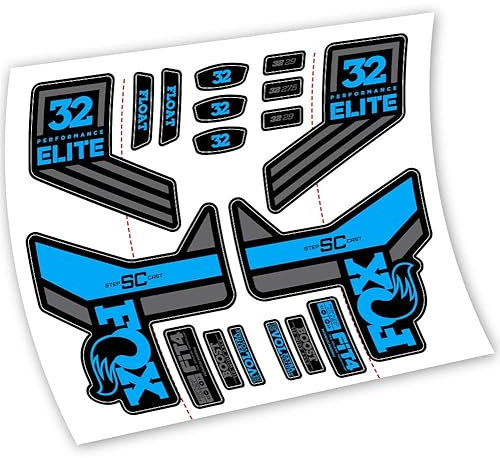 Fox SC 32 Elite Performance 2018 Aufkleber Vinyl Aufkleber Gabel (SK - Sky Blue)
