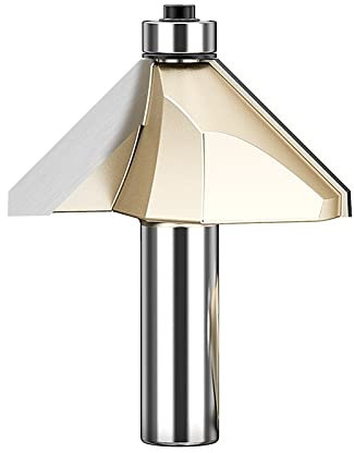 Drill Bit 45 Deg Bevel Edge Forming Chamfer Router Bits with Bearing Chamfering CNC Wood Cutting Tools,1/2 * 2