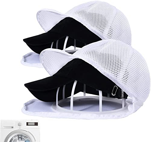 Linsition Hat Washer for Washing Machine - Hat Cleaning Kit with Hat Washer Cage and Laundry Bag - 2 in 1 Baseball Hat Cleaners Cap Shaper Fit for Adult Kids Caps