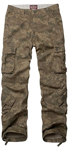 Match Pantalon cargo militaire camouflage sauvage pour homme, Camouflage forêt sombre, 58