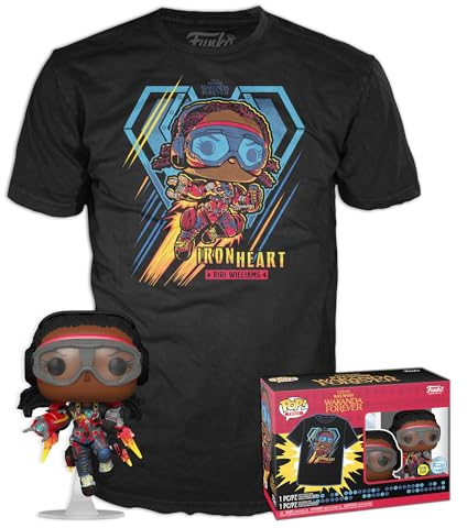 Funko Pop! & Tee: Black Panther Wakanda Forever - Ironheart MK1 - Glow In the Dark - Extra Large - (XL) - T-Shirt - Clothes With Collectable Vinyl Figure - Gift Idea - Toys and Short Sleeve Top Men