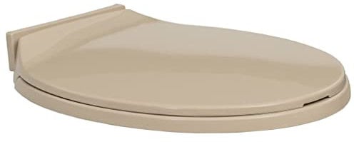 HOMIUSE Toilettendeckel 46x34 cm Toilettensitz mit Absenkautomatik Beige Oval Wc Sitz mit Absenkautomatik Toilettendeckel mit Absenkautomatik Klobrille Universell Restaurants, Warenhäuser