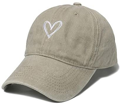 CAMICALMI Casquette de baseball pour femme pour tennis, voyage, protection UV, vintage, réglable, coupe-vent, motif cœur