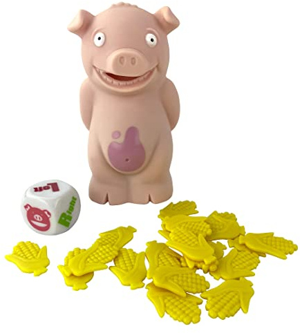 PlayMonster Stinky Pig Game — Fast, Musical Active Kids Game With Funny Sounds, Roll the Dice and Pass Him Fast Before He Toots — For Kids Ages 6 and Up, White