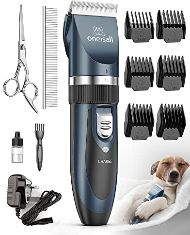 oneisall Hundeschermaschine Geräuscharm,Hundepflege-Kit,Haustier-Schermaschine Rasierer für Hunde