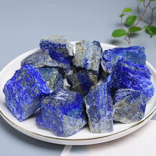 WAHOM Natürlicher Lapislazuli-Stein, Kristall, Bule-Farbe, rauer Stein, Mineral, Heimdekoration, Aquarium-Blumen-Kristall-Dekoration (Size : 60-70g (1pcs))