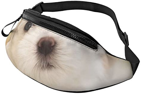 Paris Street Scene Eiffelturm Bauchtasche Hüfttasche für Männer Frauen, wasserdichte Bauchtasche mit verstellbarem Gürtel, Niedlicher Malteser-Welpe, Einheitsgröße