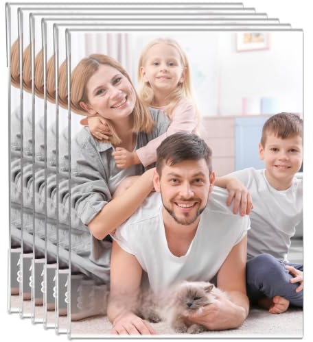 DZZ Clear Acrylic Frames, Set of 6 - High Transparent 8.5 x 11 Picture Frames for Wall, Photo, Poster, Canvas, Certificate, Document, Gallery