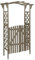 Pergola mit Tor, 116 x 40 x 204 cm, grau, massives Firenholz, Artikelfarbe: Grau