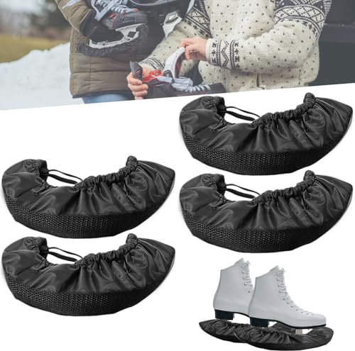 Nizirioo 2 Paar Eishockey Elastische Kufenstrümpfe, Kufenstrumpf/Kufenschoner Schlittschuh Soakers Schlittschuh Kufenschutz Zubehör Eislaufschuhe Für Eishockey & Schlittschuhe, Für Erwachsene Schwarz
