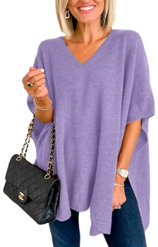 Apvirdy Gestreifter Oversize-Damen-Pullover, langärmelig, Farbblock-Sweatshirt, lässig, Strickpullover
