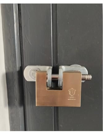 F.T. 933 + ANTISCASSO - KIT di Sicurezza per Porte e Portelloni Furgoni Autocarri - Lucchetto in ottone + Occhioli (93 mm.)