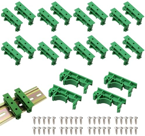 CEMYDEYO PCB DIN C45 Schiene Adapter,20 Stück(10 Sätze) Hutschienen Adapter Kunststoff mit 40 Schrauben,Leiterplatte Montage Halter für 35mm DIN-Schiene