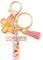 CHUQING Schlüsselanhänger Rosa,Anfangsbuchstaben Schlüssel Anhänger mit Schmetterlings Quasten,Schlüsselanhänger Buchstabe,Schlüsselanhänger Schmetterlinge Geschenk