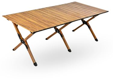 Mesa Plegable de Camping. Mesa de Picnic. Mesita Metálica para Playa, Acampada, Patio con Bolsa de Transporte. 6-8 Personas. (115 x 60 x 42 cm)