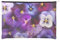 Wiederverwendbare Kosmetiktasche aus Papier, wasserabweisend, Kosmetiktasche für Damen, Make-up-Beutel, Reise-Organizer-Tasche/lila Blume