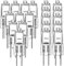niso 20 StüCk G4 Halogen Birnen, 20 W 12 V Halogen GlüHbirnen 2 Pin Klare GlüHbirne, für Herd Beleuchtung, Signal Leuchten, Schienen