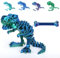 Yearsahrk 3D Gedrucktes Dinosaurier Skelett T-Rex Spielzeug Realistische Drachen Spielzeug Voll Bewegliches Tiere Dinosaurier Figuren Spielzeug Heim Desktop Dekor (Blau.A)