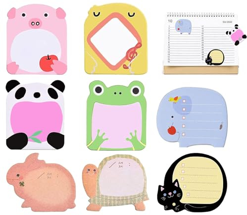 32 Paket Kleine Blöcke für Kinder Mitgebsel, Klebezettel, Cartoon Haftnotizen, Selbstklebende Notizblöcke, Kleine Geschenke für Schüler Kindergeburtstag