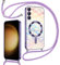 Kokio Cover Magnetica Glitter per Samsung Galaxy S23 Plus 5G con Cordino [Compatibile con MagSafe] Motivo Cuore TPU Silicone Custodia per Donna Ragazza Antiurto Case per Samsung S23 Plus 5G Viola