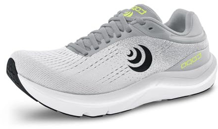 Topo Athletic Magnifly 5 Herren-Laufschuhe, bequem, leicht, gepolstert, langlebig, 0 mm, geschnürt, Straßenlaufschuhe, Sportschuhe für Straßenlauf, Grau/Schwarz, 41.5 EU