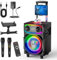 EYTSE - Karaoke Machine for Adults, Portable Speaker PA System with 2 Wireless Microphones, Disco Ball, LED Light, Support TWS/REC/USB/TF/AUX for Home Karaoke, Party,