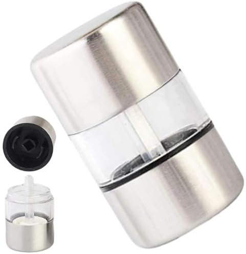 Salz- und Pfeffermühle, manuelle Mühle für die Küche, manuelle Salzmühle aus Edelstahl, tragbare Salzmühle, kleinerr Pfeffermühlenstreuer, tragbare Salzmühle, Gewürzstreuer für das Heimrestaurant