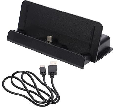 HOMSFOU Cargador Base Principal Cargador Portatil Base del Cargador del Gamepad Base De Carga del Gamepad Soporte De Estación De Carga Rápida Cargador Portátil Mango De Carga Black Abs