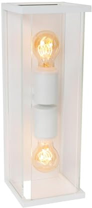 LUCIDE CLAIRE - Wandleuchte Innen/Außen - 2xE27 - IP54 - Weiß