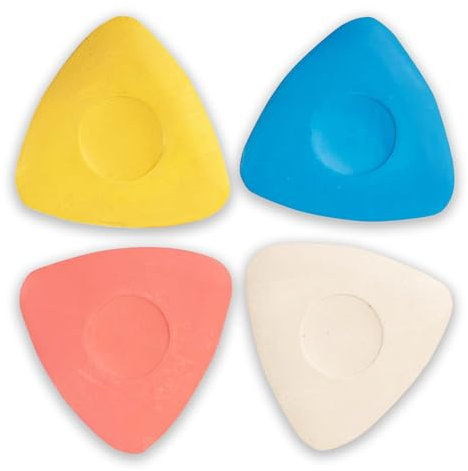 Jinpojun 4 Pezzi Gessi da Sarta Colorati, Gesso Sarta per Tessuti e Cucito, Triangolo gessetti per Sartoria per Cucito, Fabbricazione, Marcatura su Stoffa DIY