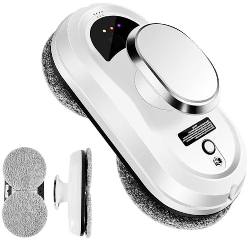 Fensterputzroboter, Intelligenter Elektrischer Fensterreiniger mit 5600 PA Saugleistung, Fernbedienung, Kantenerkennung und Notstromschutz, 0.35m/min Glasreinigungsroboter für Fenster