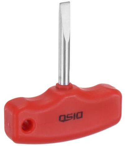 sourcing map SL6 T-Handle Tip Slotted Screwdriver Magnetic Flat Head Screwdrivers CR-V Pocket Screwdriver for DIY Repairing, Red
