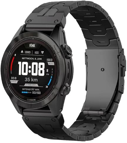 synsing 26mm Titan Armband Kompatibel mit Fenix 8 51mm/Enduro 3 51mm/7X Pro/6X Pro, 22mm Metall Armband Schnellverschluss Kompatibel mit Fenix 8 47mm/E 47mm/7/6 Pro/5 Plus/Forerunner 965 955