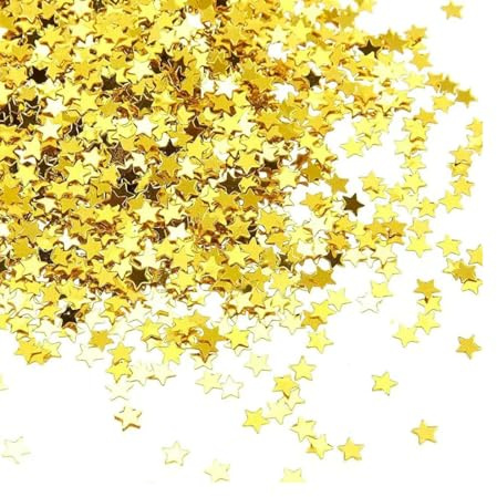 45 Gramm Stern Konfetti Gold Tischdeko, Glitzer Streudeko Sterne Gold,Glitzersterne Konfetti Weihnachten, Streudeko Goldene Hochzeit,Glitzer Konfetti Geburtstag Deko