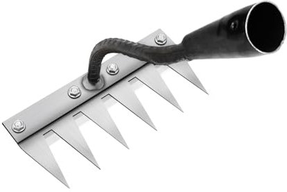 Rastrello Multifunzione Elimina Erbacce, Rastrello Giardino Portatile, Sarchiatore per Erbacce Manuale per Agricoltura e Giardinaggio, Rastrello Manuale per Erbacce, per Estirp (6 Denti)