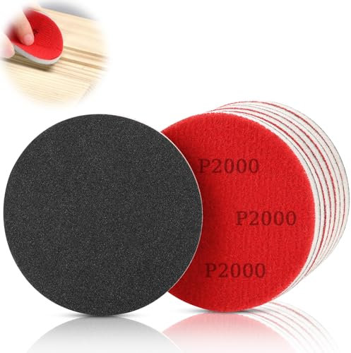 TXXATX 2000 Körnung Schleifschwamm 8 Stück Schleifschwamm Holz Rund Schleifpad Weiches Schleifpads Wiederverwendbare Schleifschwämme Flexibles Lack Schleifpapier für Trockenbau Metall Modellbau