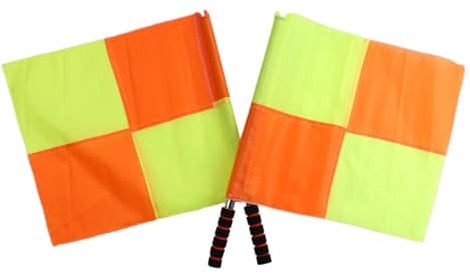 Fußball Schiedsrichter-Flaggen - 2er Set Linienrichter Fahnen,Ergonomische Trainingsausrüstung Für Fußballspiele Und Liga-Einsätze