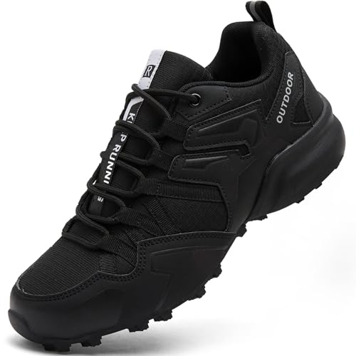 Mufanton Chaussures de Trail Homme Chaussure de Randonnée Trekking Outdoor Fitness Chaussures de Marche Outdoor Respirantes Antidérapantes Chaussures Running,Noir,EU44