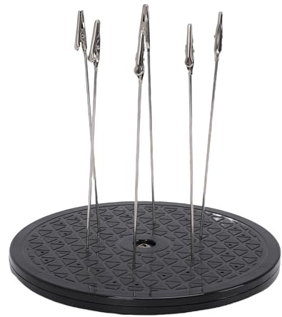 Asixxsix 360 Grad Drehbarer Drehteller Zum Farbspritzen, Modell-Malständer-Basishalter mit 6 Clip-Sticks, für Airbrush-Spritzen, Kuchendekoration, Bastelprojekte