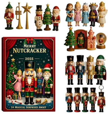 Nutcracker Advent Calendars 2025, Christmas Countdown Calendar With 24 Days Acrylic 2D Nutcracker Ornaments, Acrylic Nutcrackers Pendant Christmas Tree Decorations