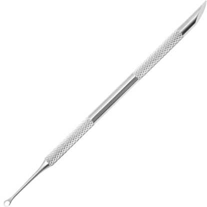 2-In-1 Cuticle Pusher Tool,Nail Etching Tool,Dual Ended Gel Nail Polish Remover Tool,Stainless Steel Nail Scraper,Loop & Beveled Head,Cuticle Sticks,Manicure Tools,for Cuticle Trimmer Pedicure