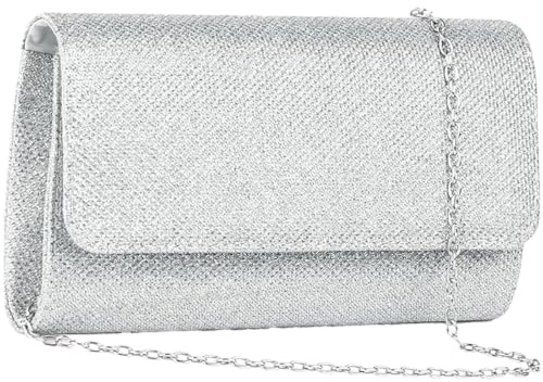 unbholkk Handtasche Damen Klein, Glitzer Clutch, Damen-Clutches Mit Abnehmbarer Kette, Glitzer Handtasche Tasche Für Hochzeit Party, Valentinstag, Muttertag