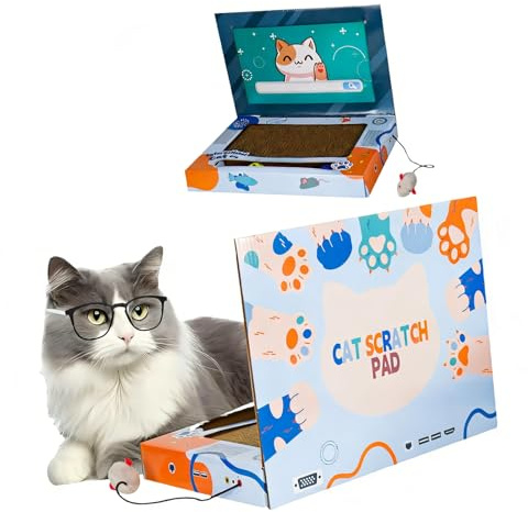 Pjeghbvop Kreativer Laptop Look, Katzenkrallen Schleifbrett, ungiftig, stabile Wellpappe für den Heimgebrauch, Laptop Computer Form, Kratzbrett