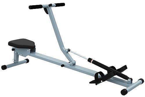 HOMCOM Compact Rowing Machine with 12 Levels of Resistance and LCD Monitor, Cardio Rower for Home Gym Full Workout Training, 100KG Capacity