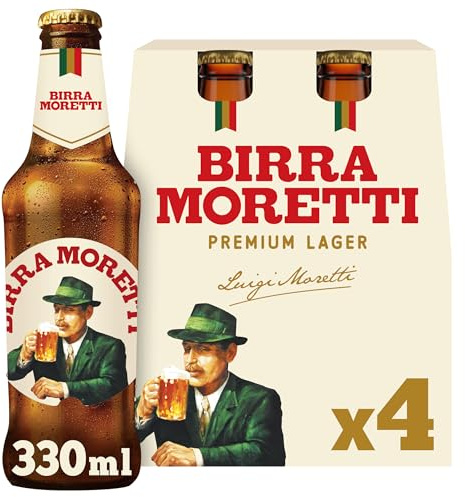 Birra Moretti Lager Beer Bottle, 4 X 330 Ml